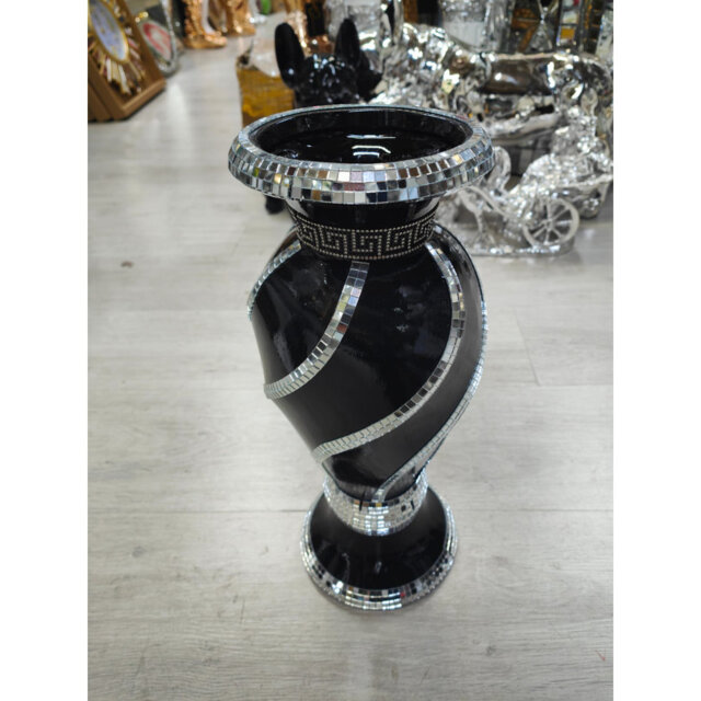 40Cm Spiral Crushed Diamond Ceramic Flower Vase V070