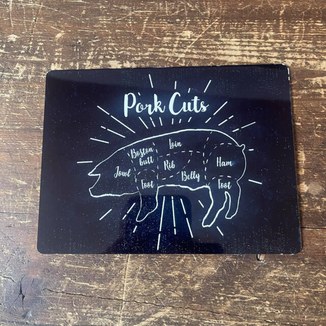 Farmhouse Kitchen Butchers Cuts of Pig Pork Metal Wall Décor