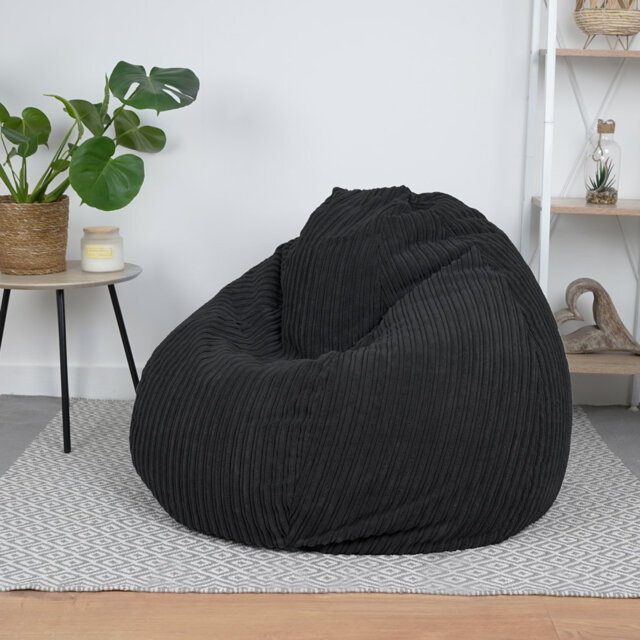 Extra Large Corduroy Ready Filled Adult Bean Bag - Lightweight Comfortable Beanbag Lounger Chair For All Ages - Recliner Breathable Fabric Gaming Seat