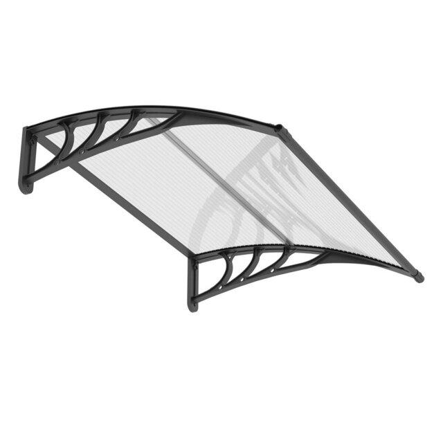 90cm Projection Door Canopy Outdoor Awning, Polycarbonate Front Door Shelter with Hollow Panel, Waterproof UV Resistant Porch Canopy for Door, Window