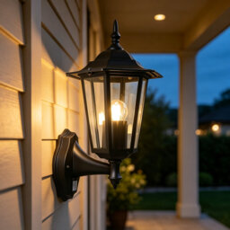 Adjustable PIR Motion‑Sensor Exterior Wall Lantern, Mains‑Powered Waterproof Aluminium Security Outdoor Light with E27 Bulb Base for Porch, Garage [En
