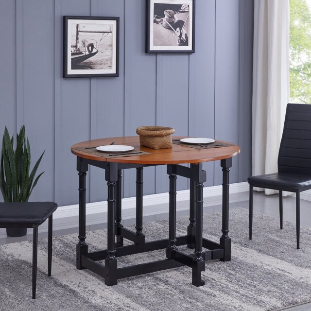 Duncansville Extendable Round Metal Base Dining Table