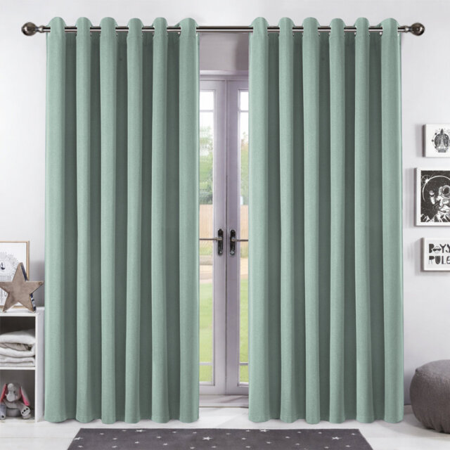Aspire Homeware Linen 100% Blackout Curtain Pair for Maximum Privacy and Light Control
