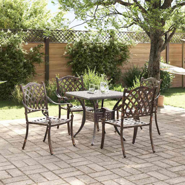 Vidaxl Garden Table Set Cast Aluminium Outdoor Dining Patio Furniture Terrace