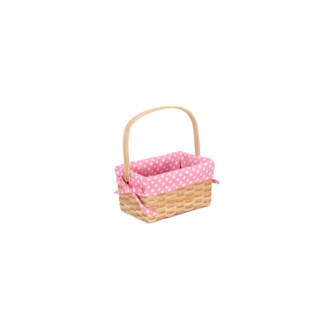 Wicker Chipwood Swing Handle Basket with Lining