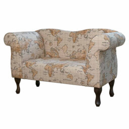 124.5Cm Round Arm Sofa