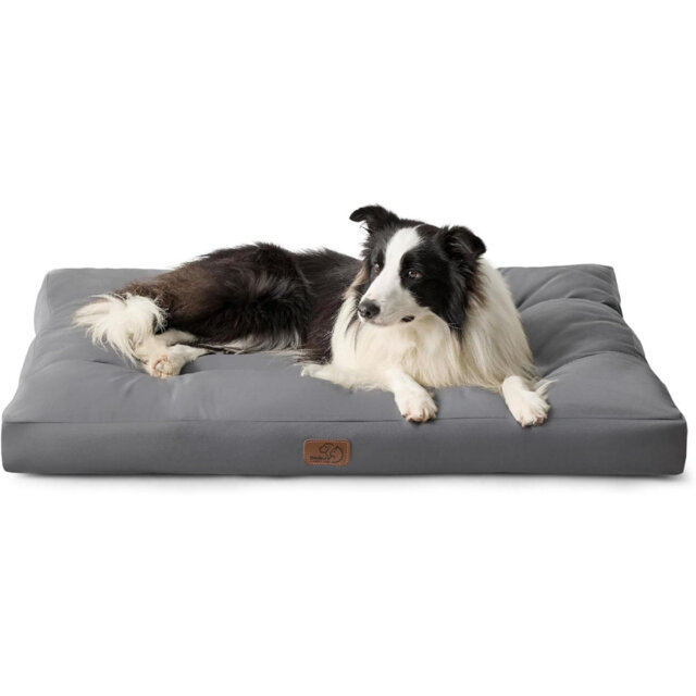 Washable Large Dog Bed - 91X68x9cm Flat Dog Bed Mattress With Oxford Fabric, Pet Pillow Cushion For Crate, Dog Mat Outdoor, Grey