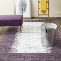 Dayanara Hand Hooked Cotton Purple/White Rug