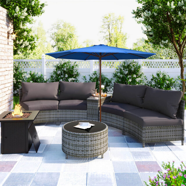 Saxis Outdoor Parasol with Wooden Pole