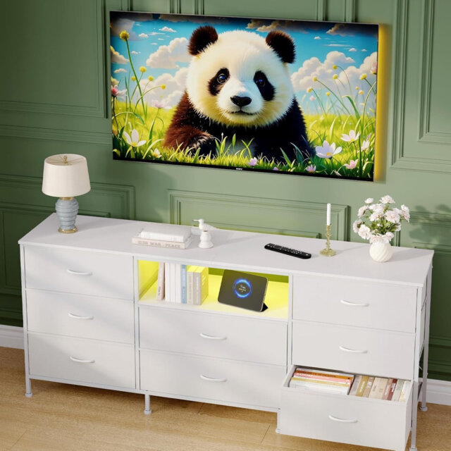 "Unfinished TV Stand for TVs up to 65"" with Fireplace Included"