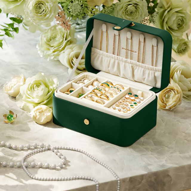 Jewellery Box, 2 Layer Travel Storage Case, 11 x 16 x 8 cm