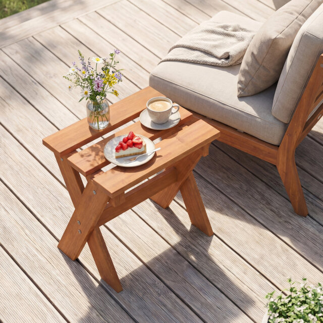 Side Table Flower Stand Small Solid Wood Accent End Table