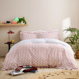 White Cherry Duvet Cover Set Reversible Bedding with Pillowcases