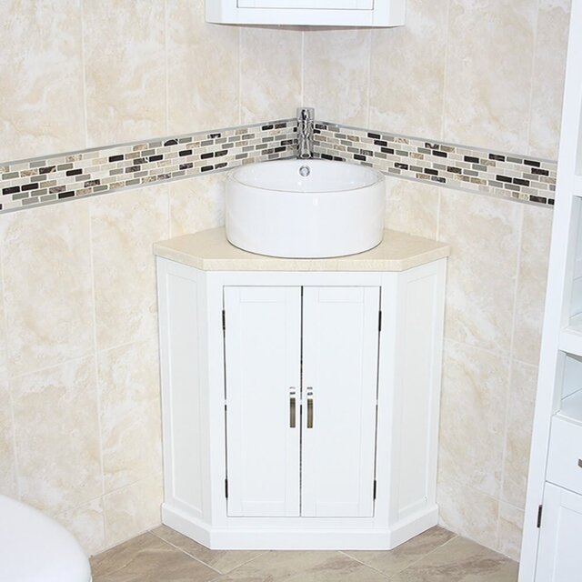 Ancelin 550mm Single Bathroom Vanity with Vessel Stone Basin