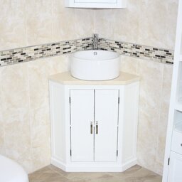 Ancelin 550mm Single Bathroom Vanity with Vessel Stone Basin