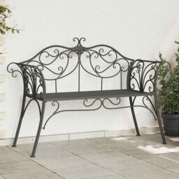 Garden Bench Steel Outdoor Seating Modern Patio Furniture Park Durable
