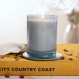 Scented Jar Candle with Glass Holder
