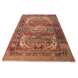 Saharna 7518 Machine Woven Wool Red/Brown/Black Rug
