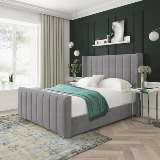 Willow Naples Velvet Upholstered Bed Frame