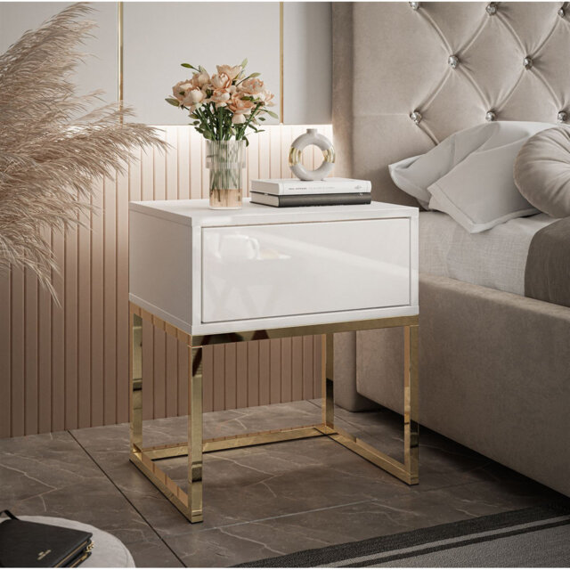 Aldair 45cm W Steel Bedside Table