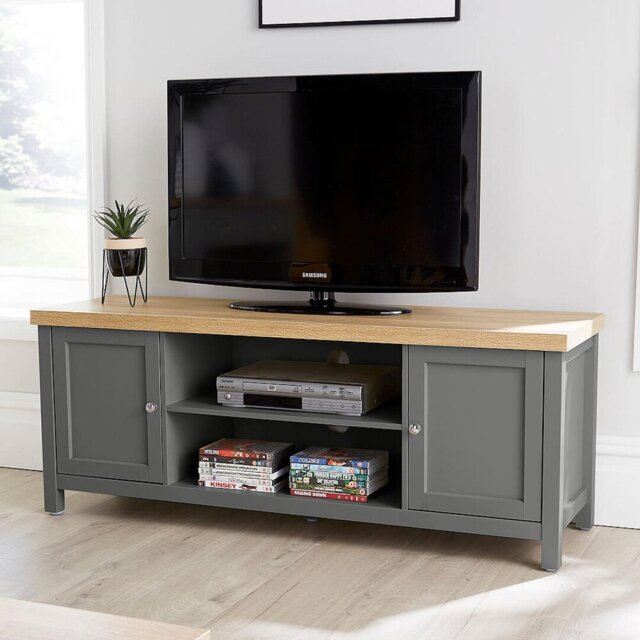 Spraggins 2 Door 36mm Thick Top Wide TV Stand Shelf Unit