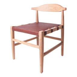 48cm H Solid Wood Side Chair in Oxblood Red