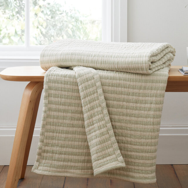 Cotton Muslin Stripe 150x200cm Blanket Throw