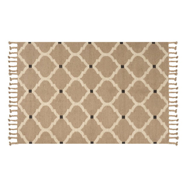 Houten Beige Rug