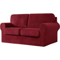 Sofa Cover With Separate Seat Cushions And Backrests Stretch Velvet Sofa Slipcover Couch Covers Furniture Protector Split Combined (Large 2 Seat Set 5