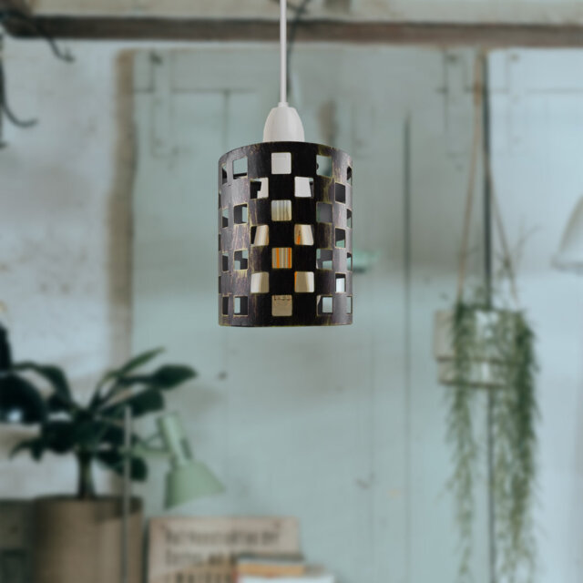 Anjelicia 13.5cm H x 12cm W Metal Drum Lamp Shade ( Screw On )