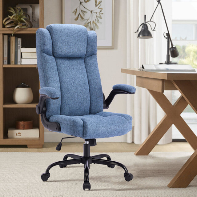 Adjustable Headrest High Back Fabric Ergonomic Executive Office Chair