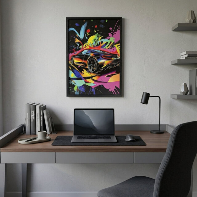 Luxury Sports Car Neon Led Wall Art - 60x40cm Street Graffiti Canvas Usb
