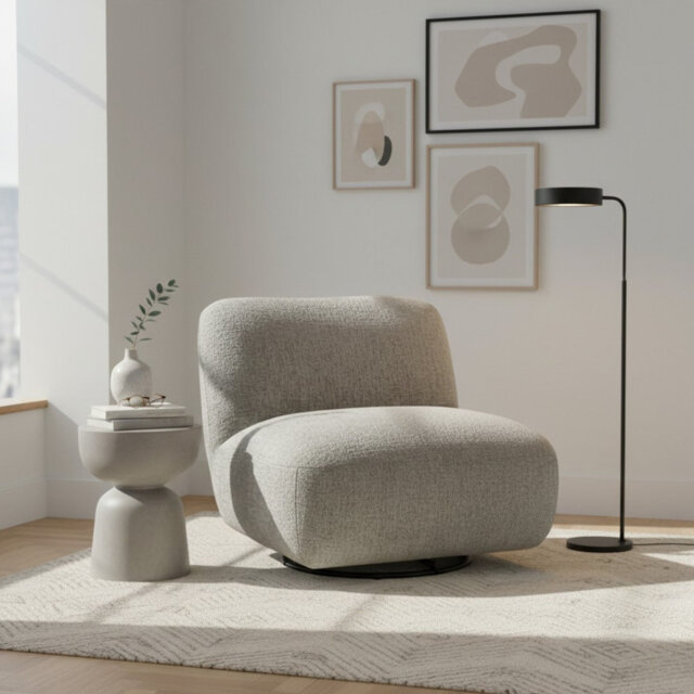 Upholstered Swivel Accent Chair