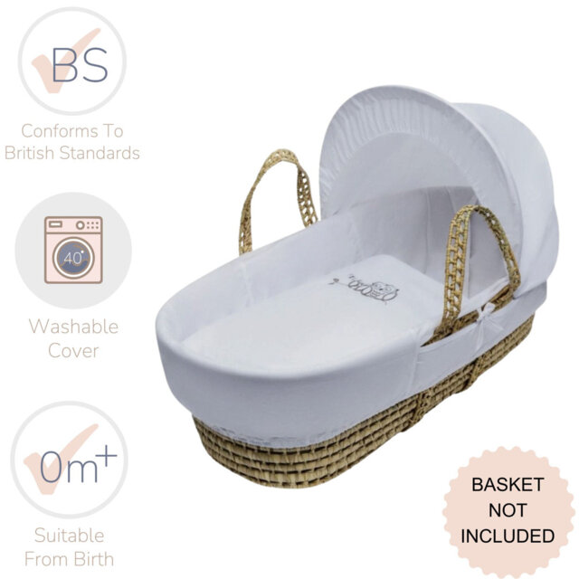 Cotton Blend Moses Basket Bedding Set