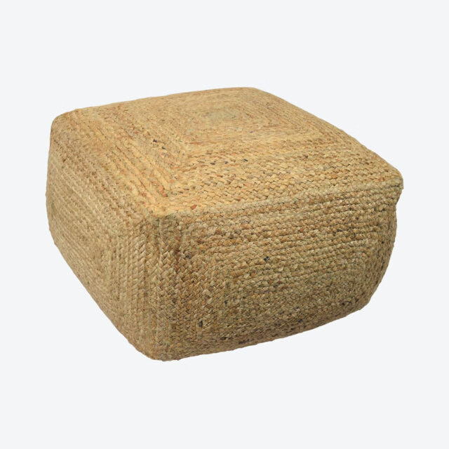 Minehead 30cm Wide Square Solid Colour Pouffe Ottoman