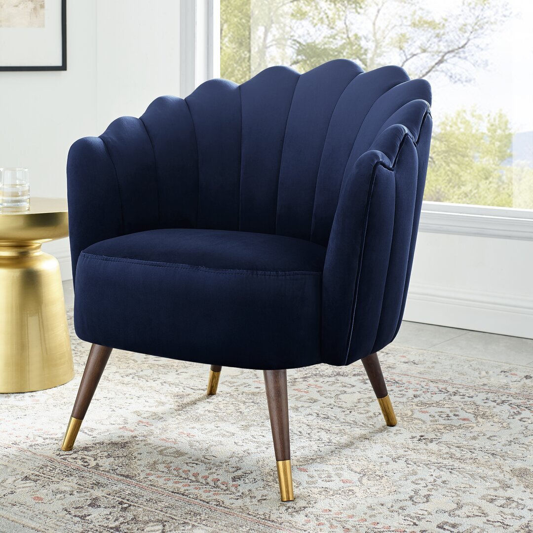 Blue Velvet Chair Wayfair Camille Scallop Tub Chair By Wayfair