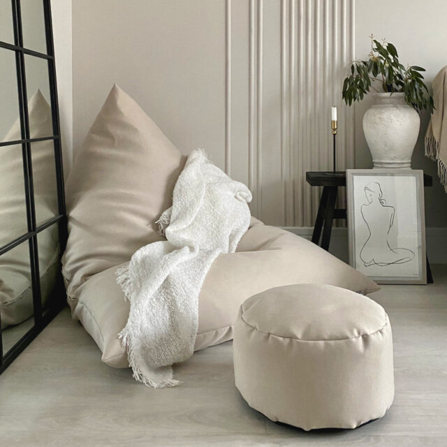 rucomfy Beanbags Barley Humbug Large Bean Bag, Use As Recliner Chair or Lounger, For Teens and Adults 90 x 140 x 116cm