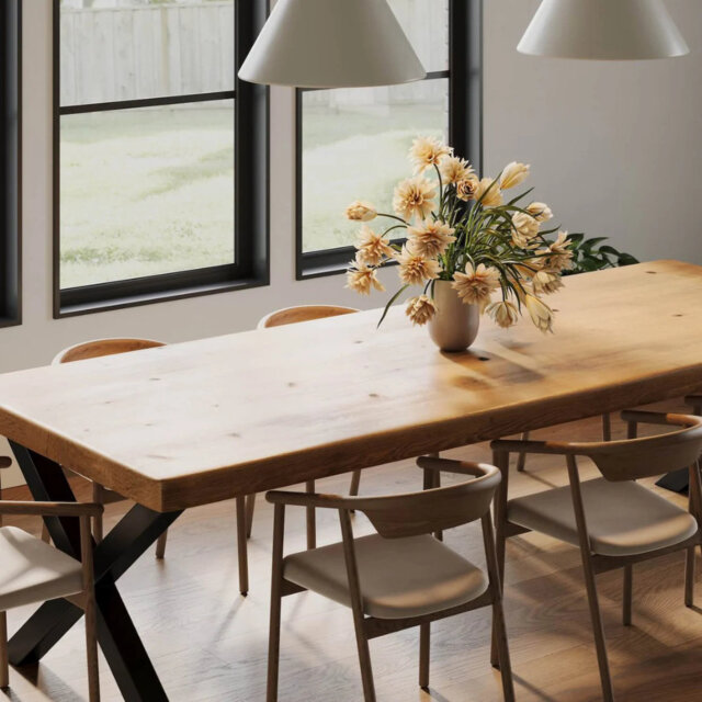 Chunky Rustic Dining Table Chunky X Legs