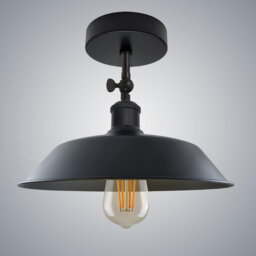 Modern Black Flush Mount Ceiling Lighting LED Lights, Semi Flush Light Fitting Pendant Light Lamp Chandelier Metal Light Shade for Hall, Living Room,