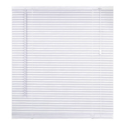 Embossed PVC Venetian Blinds - Steel Grey & White Light-Filtering Privacy Shutter