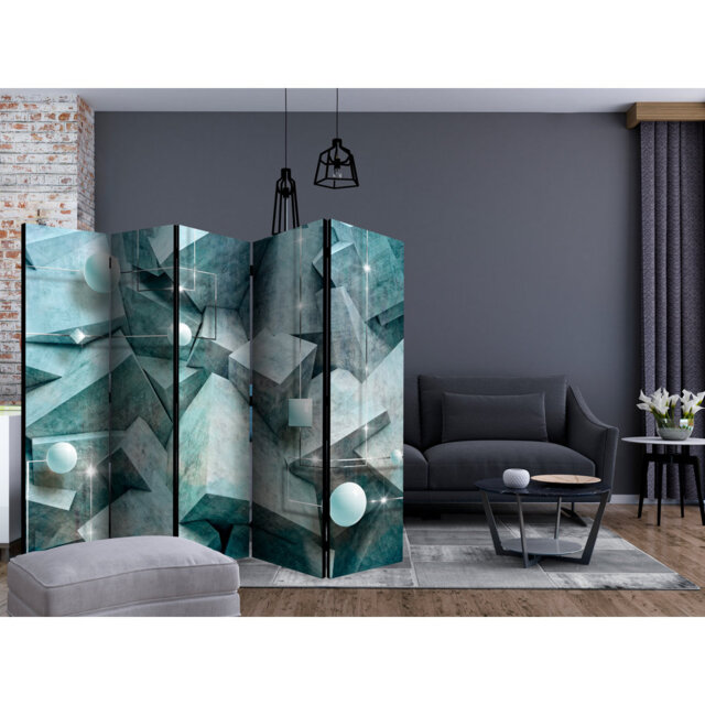 Gratien 225cm W x 172cm H 5 - Panel Solid Wood Folding Room Divider