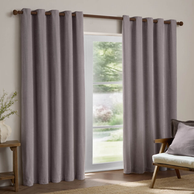 Heavy Chenille Room Darkening Curtain Panel Pair
