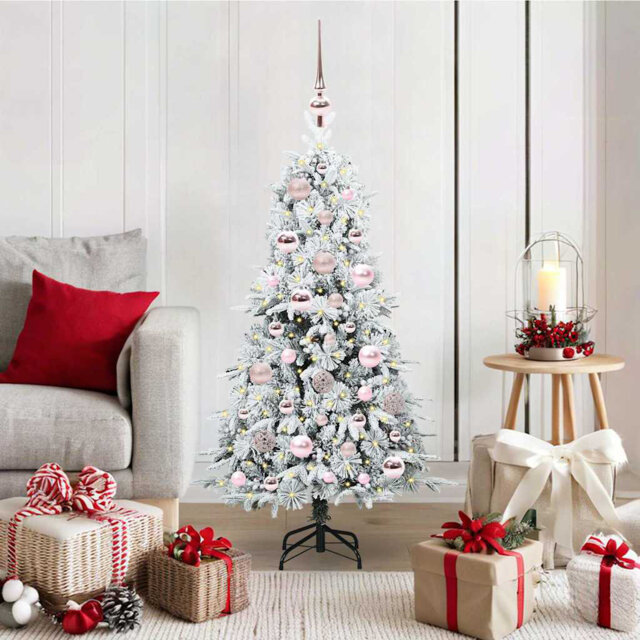Artificial Hinged Christmas Tree Green PE and PVC
