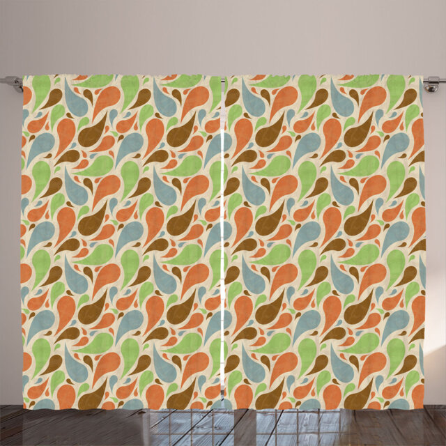 Rustic curtain, abstract modern drop art, hippie, Siena cadet blue