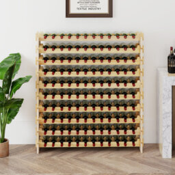 Solid Wood Standard Wine Bottle Rack Yellow