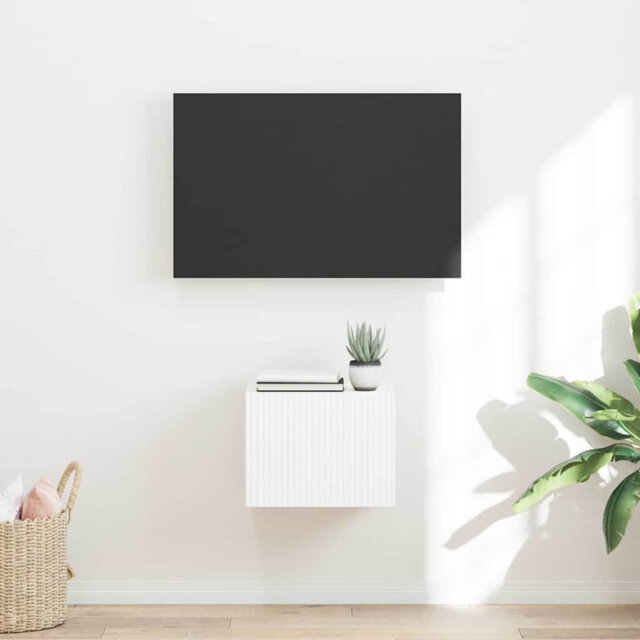 TV Wall Cabinet Gloss White 39 X 31 X 29.5 Cm Engineered Wood