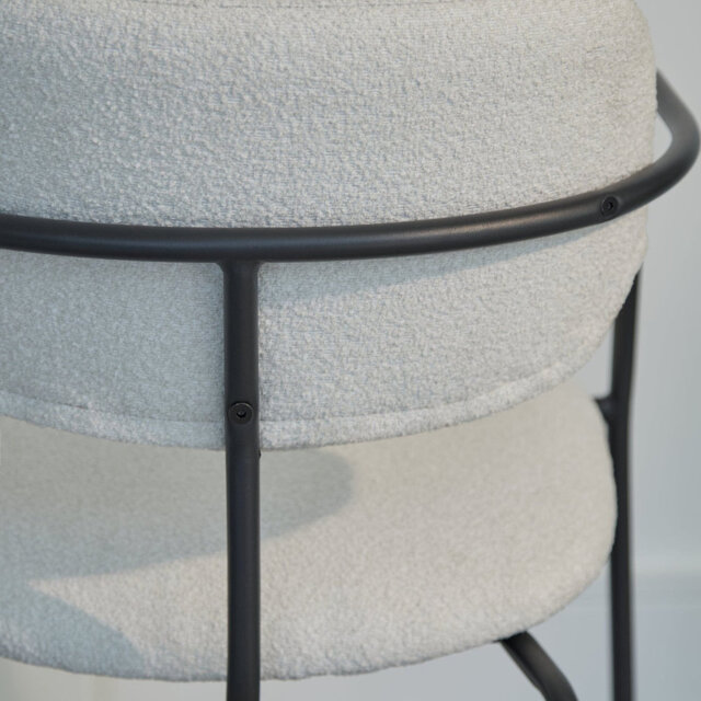 48cm H Metal Armchair in Beige