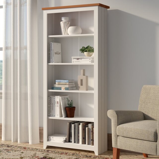 Katalina White 5 shelf tall Bookcase