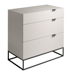 Chest of drawers grey wood and steel