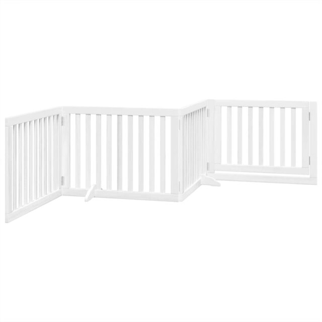 Archie & Oscar Dog Gate With Door Foldable 4 Panels 320 Cm Poplar Wood